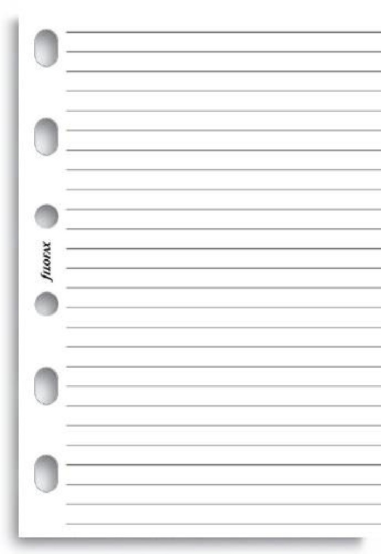 Filofax Refill Pocket White Ruled Paper 212210