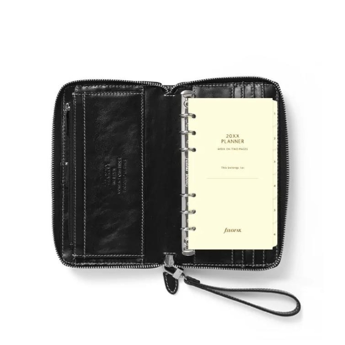 Filofax Lockwood Zip Personal Malden Black Organiser 022630