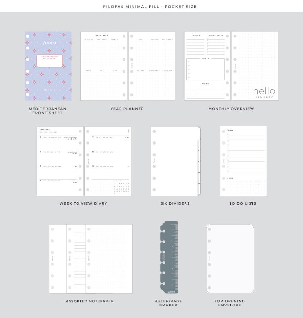 Filofax Organiser Pocket Mediterranean Blue 022688