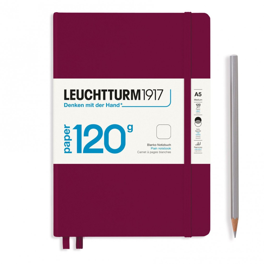 Leuchtturm 1917 Notebook A5 Edition 120g Port Red Plain, Hard Cover