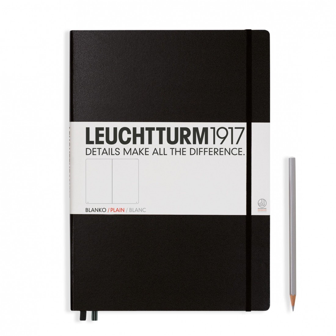 Leuchtturm 1917 Notebook A4 plus Black Plain Hard Cover