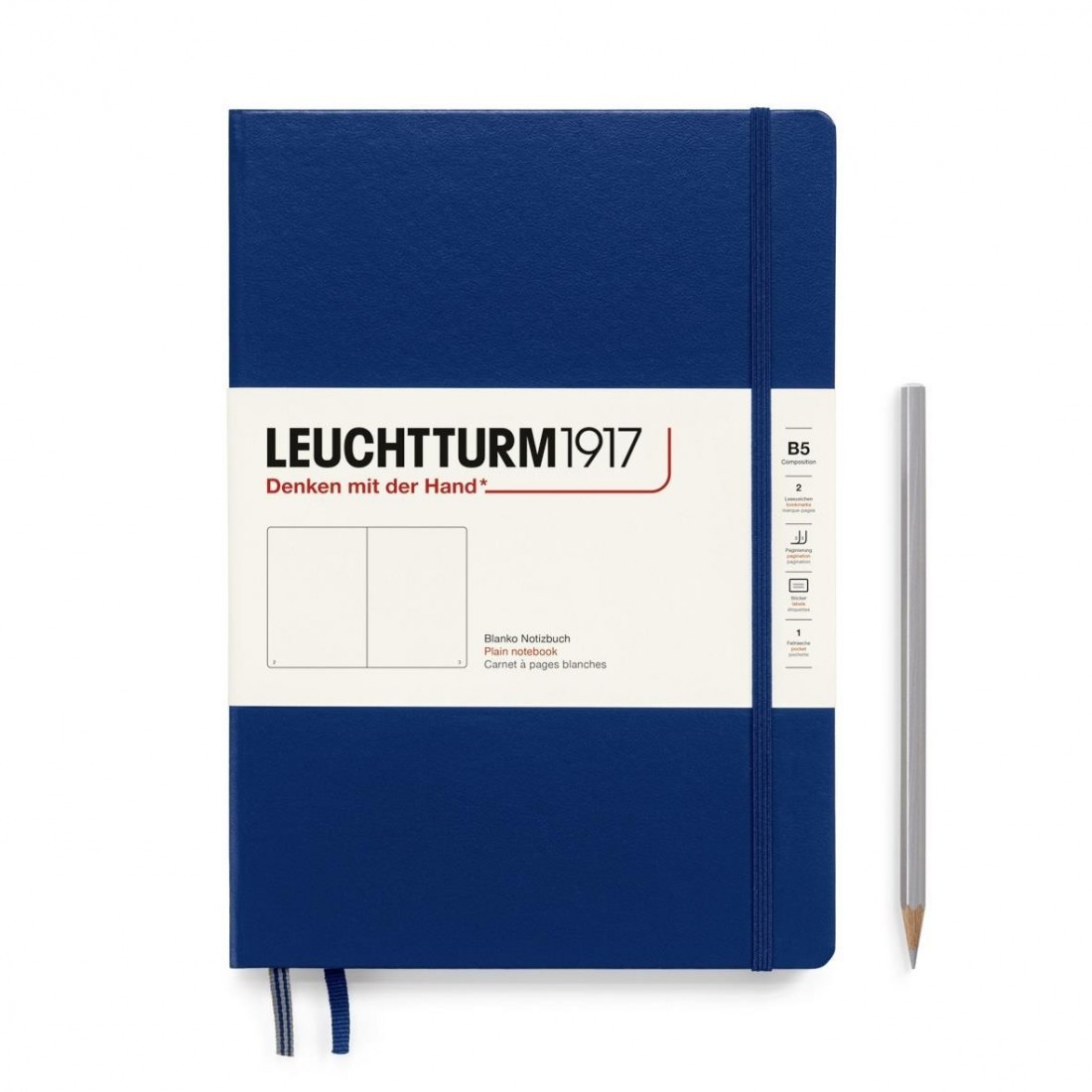 Leuchtturm 1917 Notebook B5 Navy Plain, Hard Cover