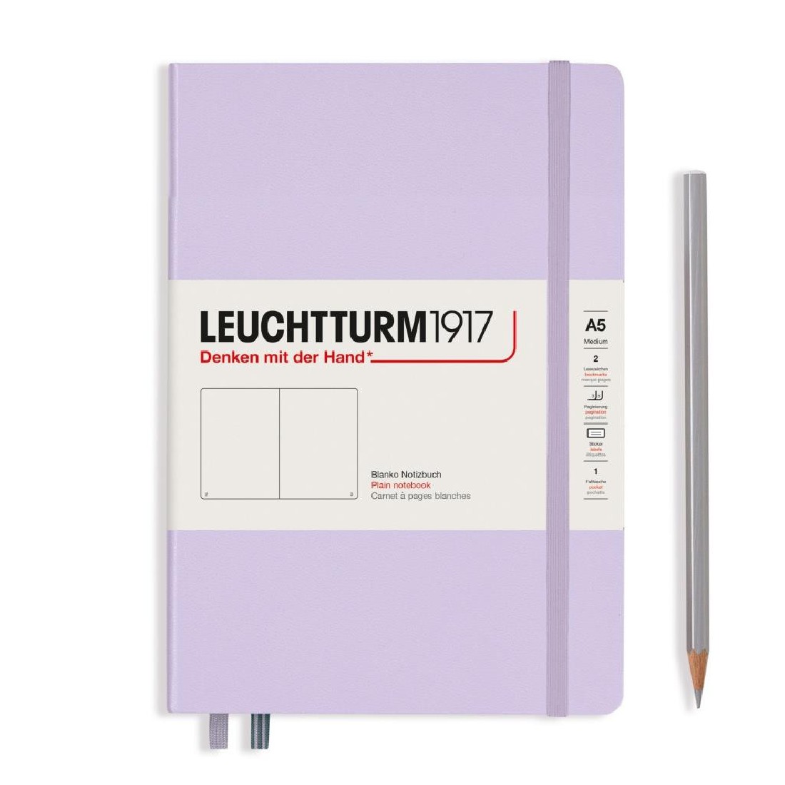 Leuchtturm 1917 Notebook A5 Lilac Plain Hard Cover