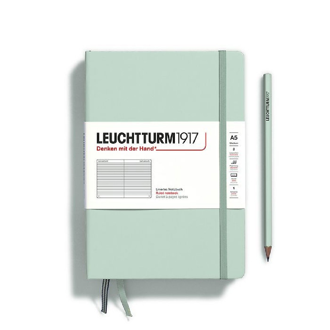 Leuchtturm 1917 Notebook A5 Fox Mint Green Ruled Hard Cover