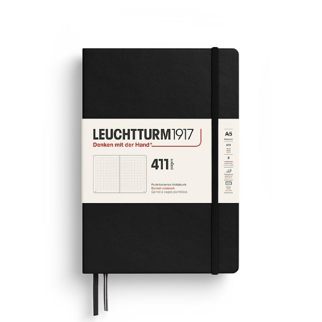 Leuchtturm 1917 Notebook A5 411p Black Dotted Hard Cover