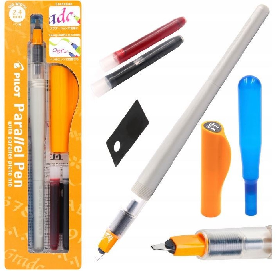 Pilot Parallel Pen Yellow/Orange 2,4mm FP3-24-SS