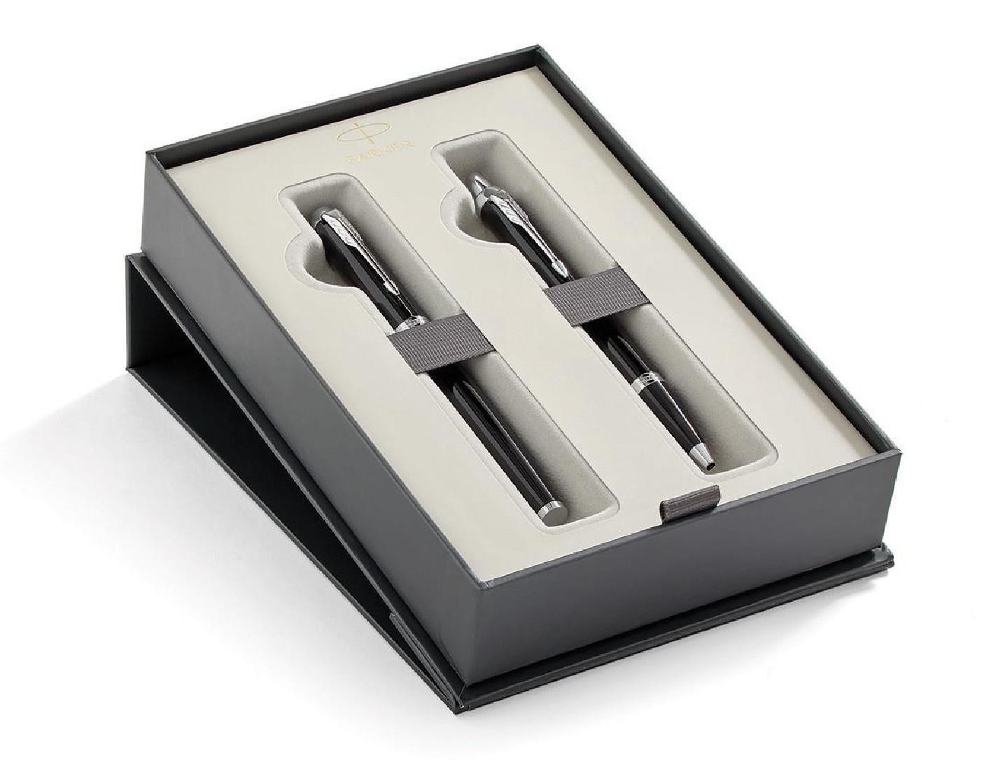 Parker IM Core Laque Black CT Set Rollerball and Ballpen N