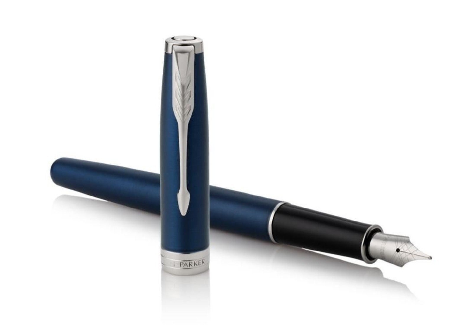 Parker Sonnet Blue Lacquer - Chrome Trim Steel Nib Fountain Pen