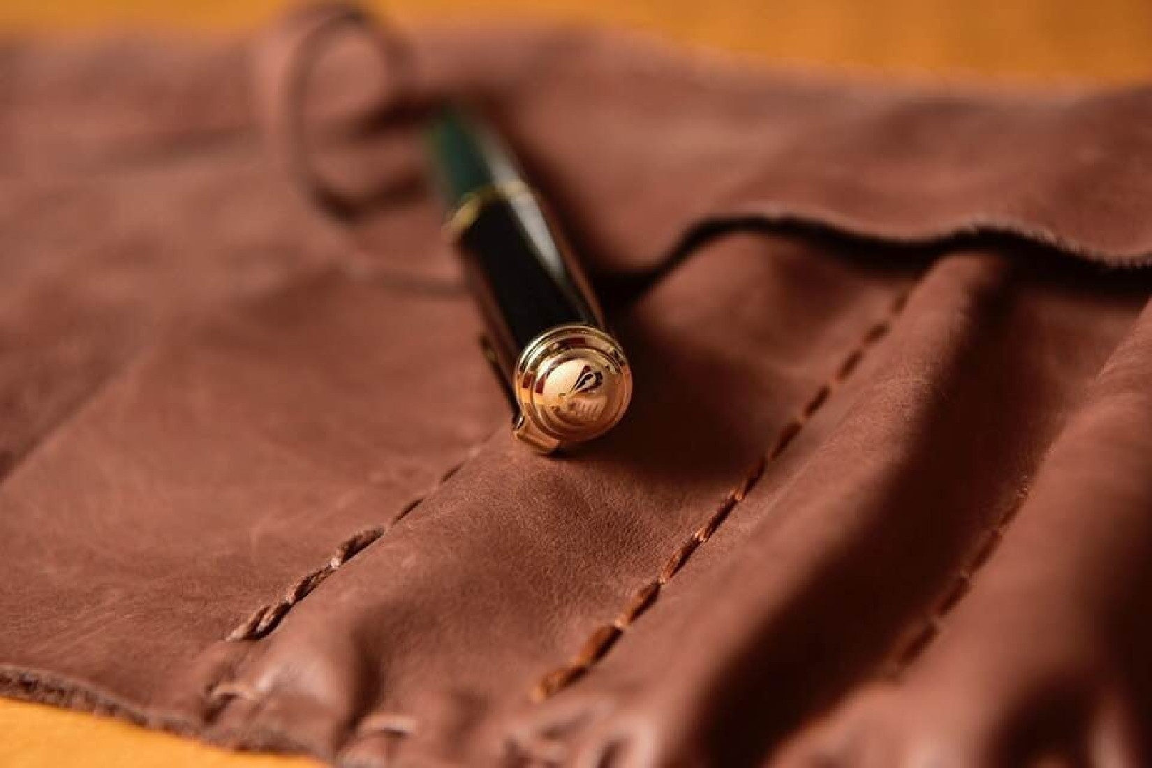 Premium Leather Roll Pen Case for 9 Pens TMW