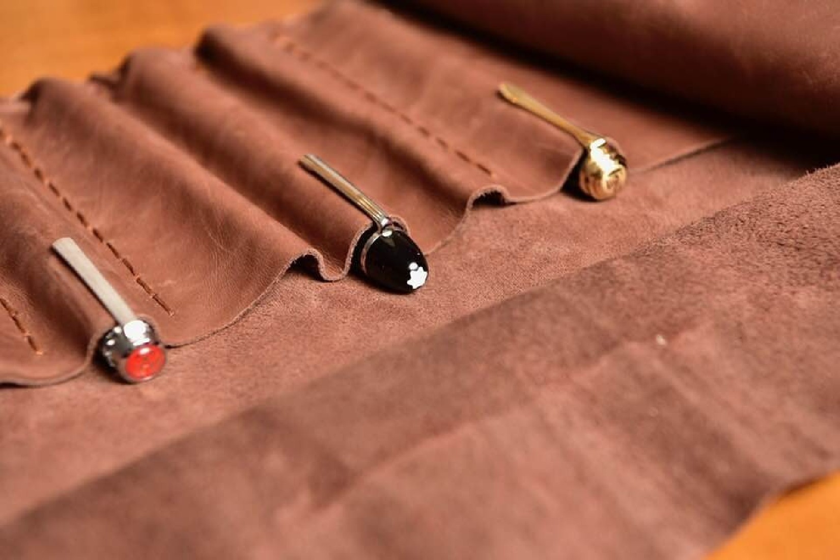 Premium Leather Roll Pen Case for 9 Pens TMW