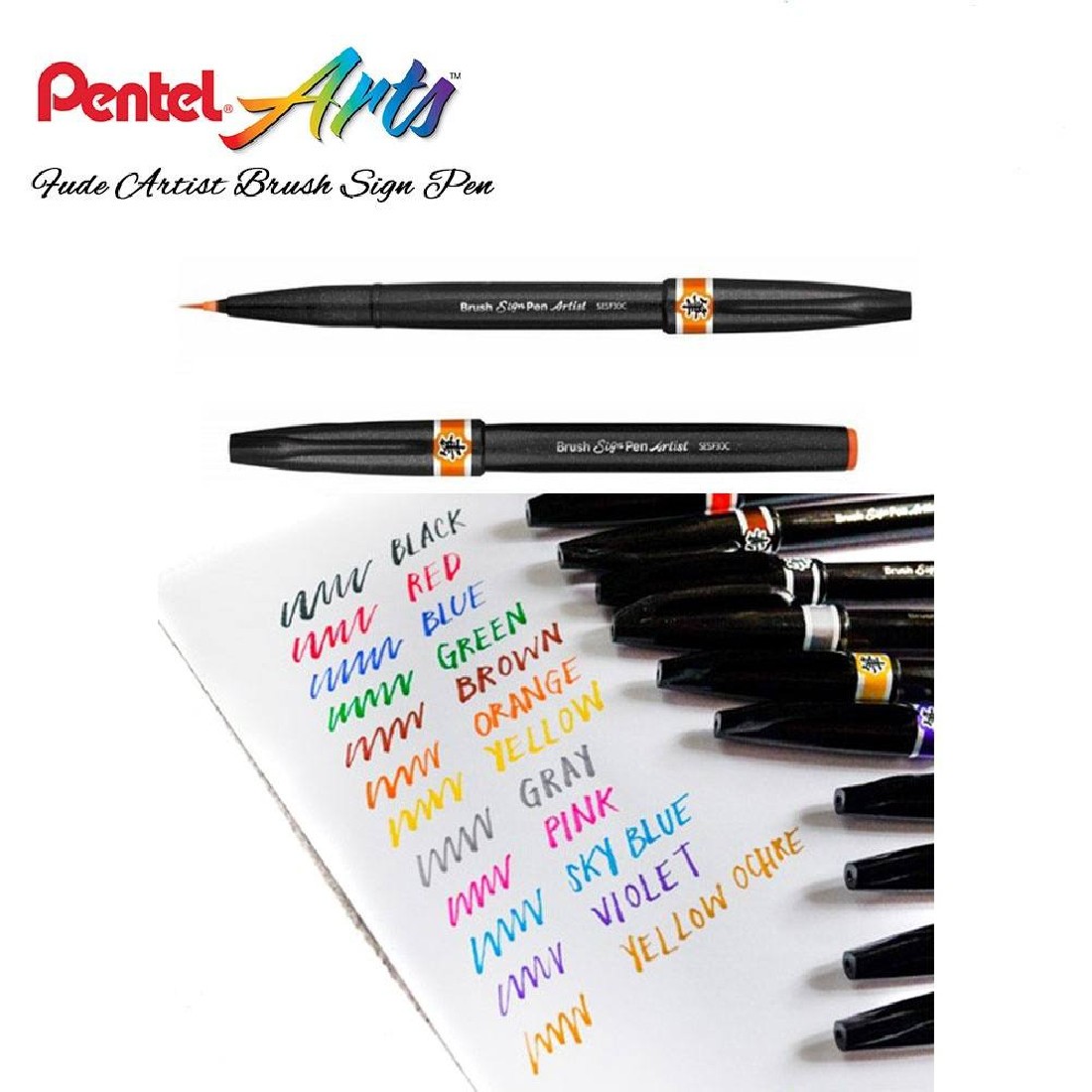 Pentel Artist Brush Sign Pen ultra fine- Black