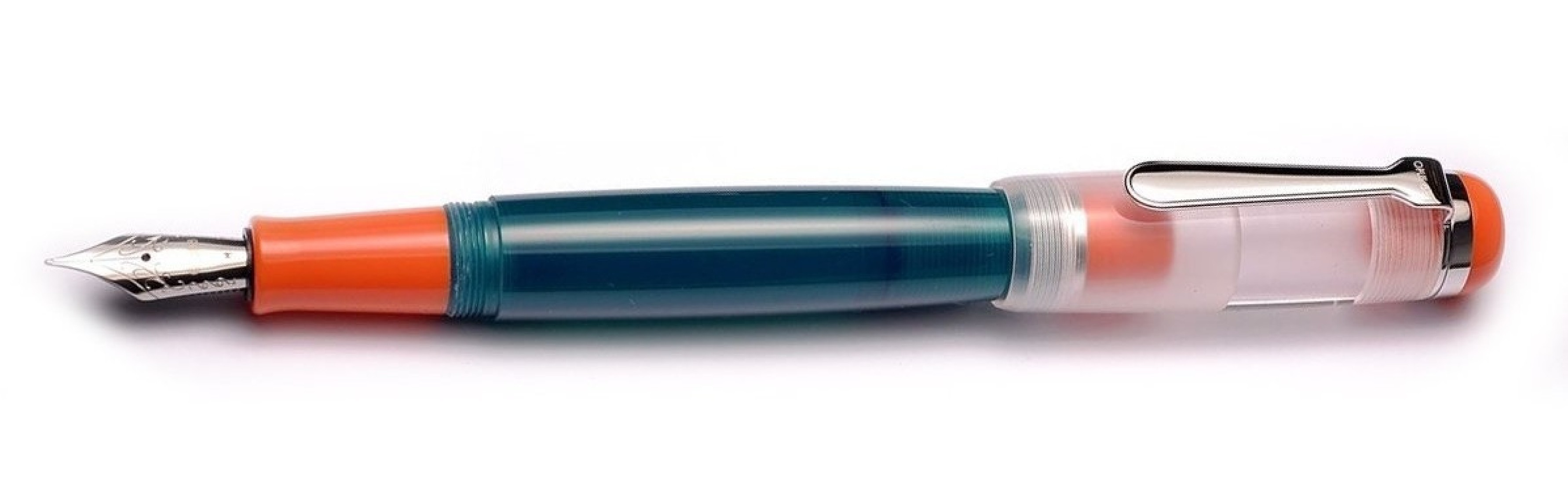 Opus 88 Omar transparent teal and orange Fountain Pen