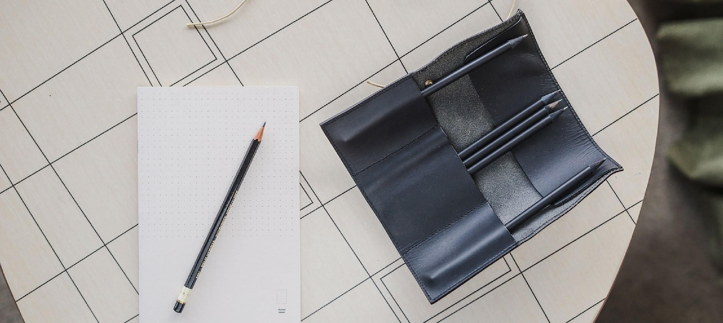 Paper Republic black leather pen & pencil case
