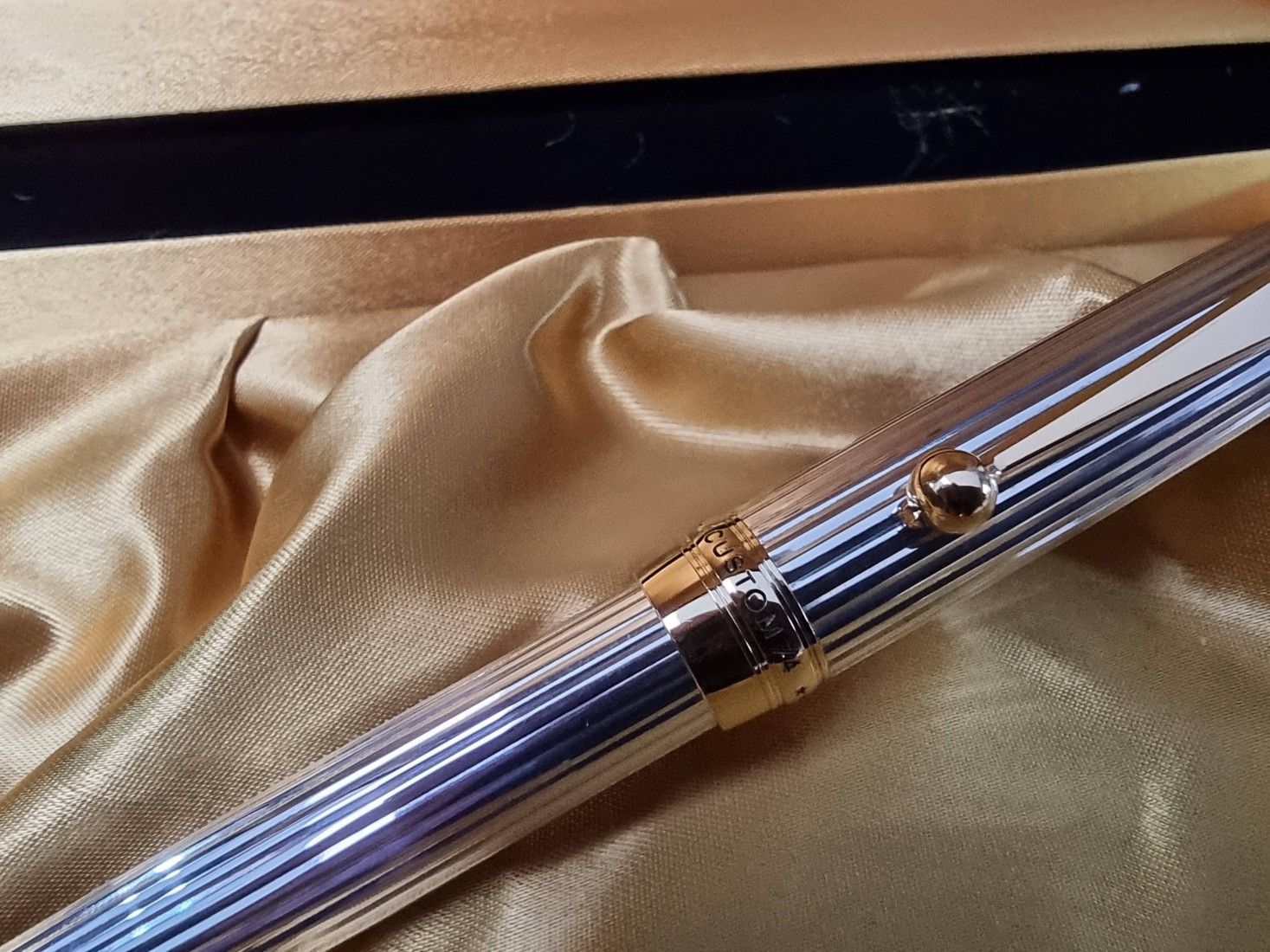 Pilot Sterling Silver 925 with gold trims Custom 74 ballpen BKK-3M8S-S
