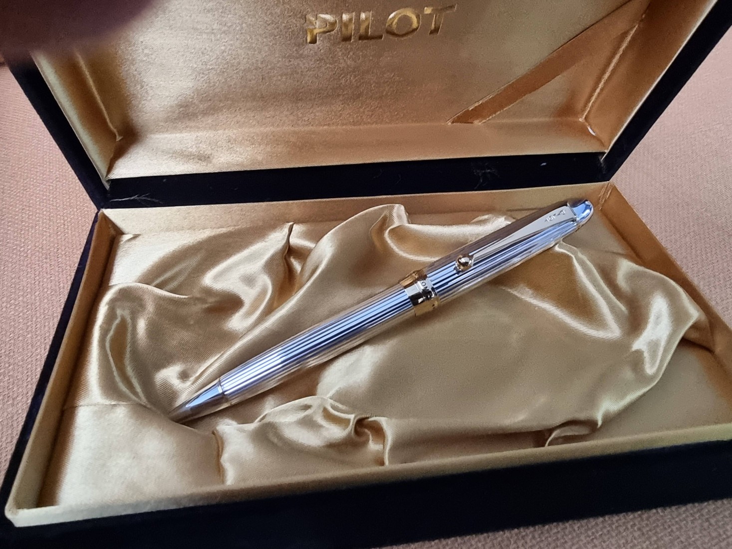 Pilot Sterling Silver 925 with gold trims Custom 74 ballpen BKK-3M8S-S