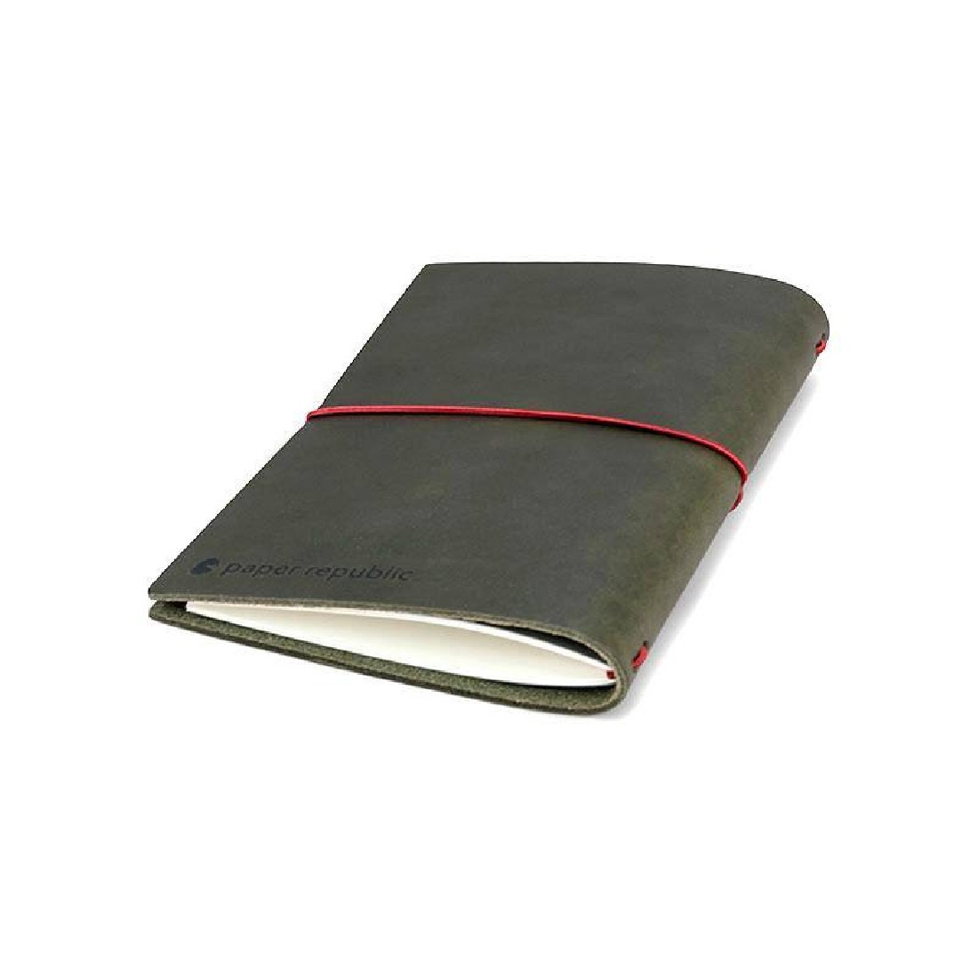 Paper Republic grand voyageur  pocket olive green leather journal