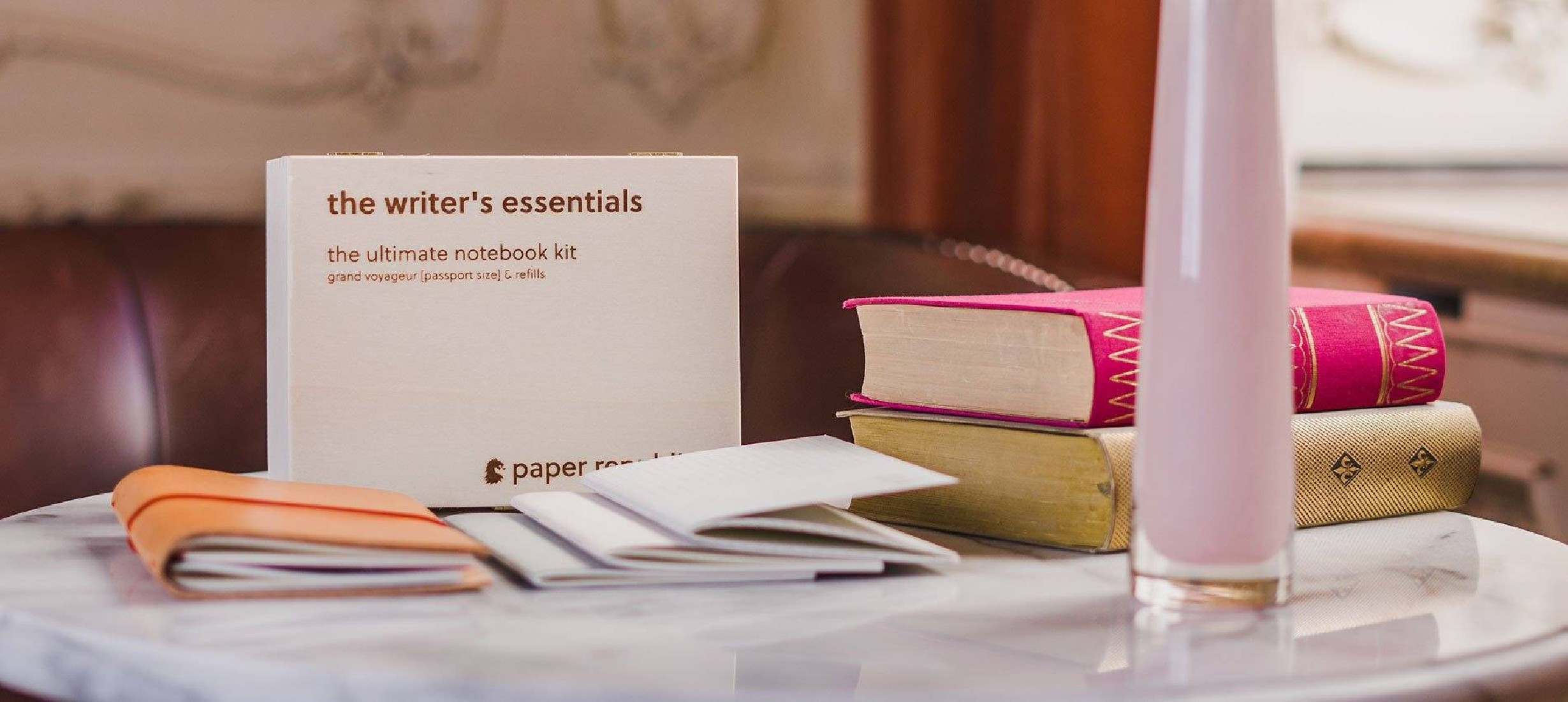 Paper Republic the writers essentials pocket cognac leather  journal kit