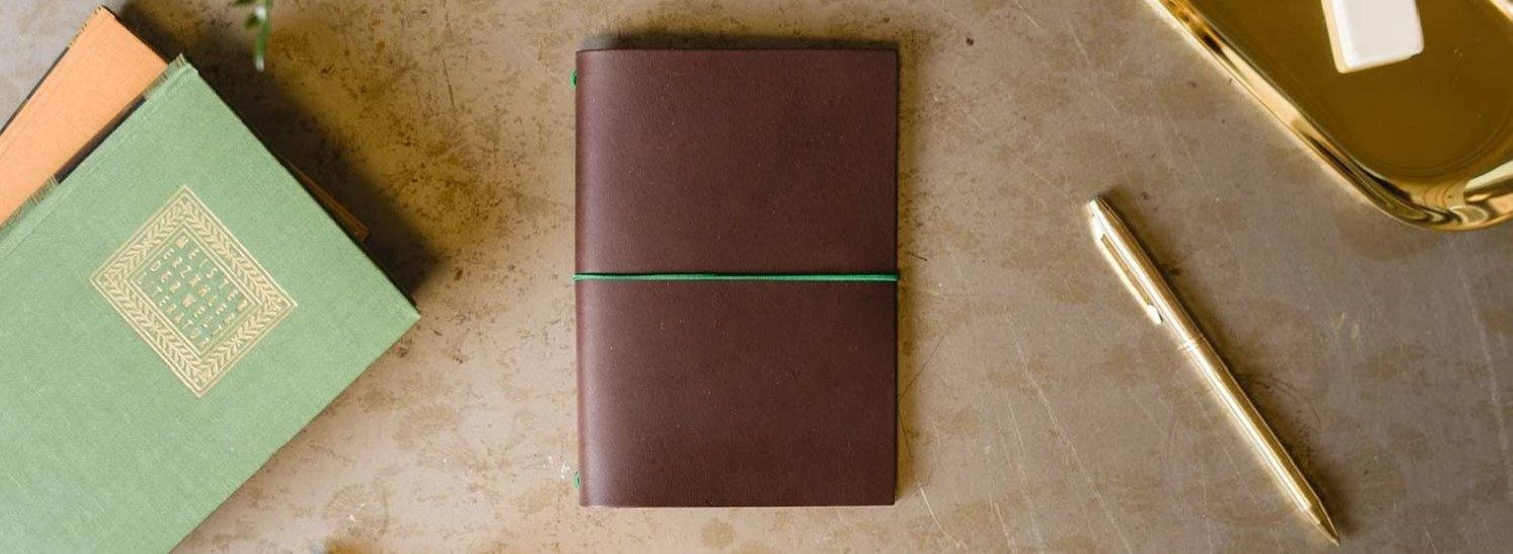 Paper Republic grand  voyageur pocket chestnut leather journal