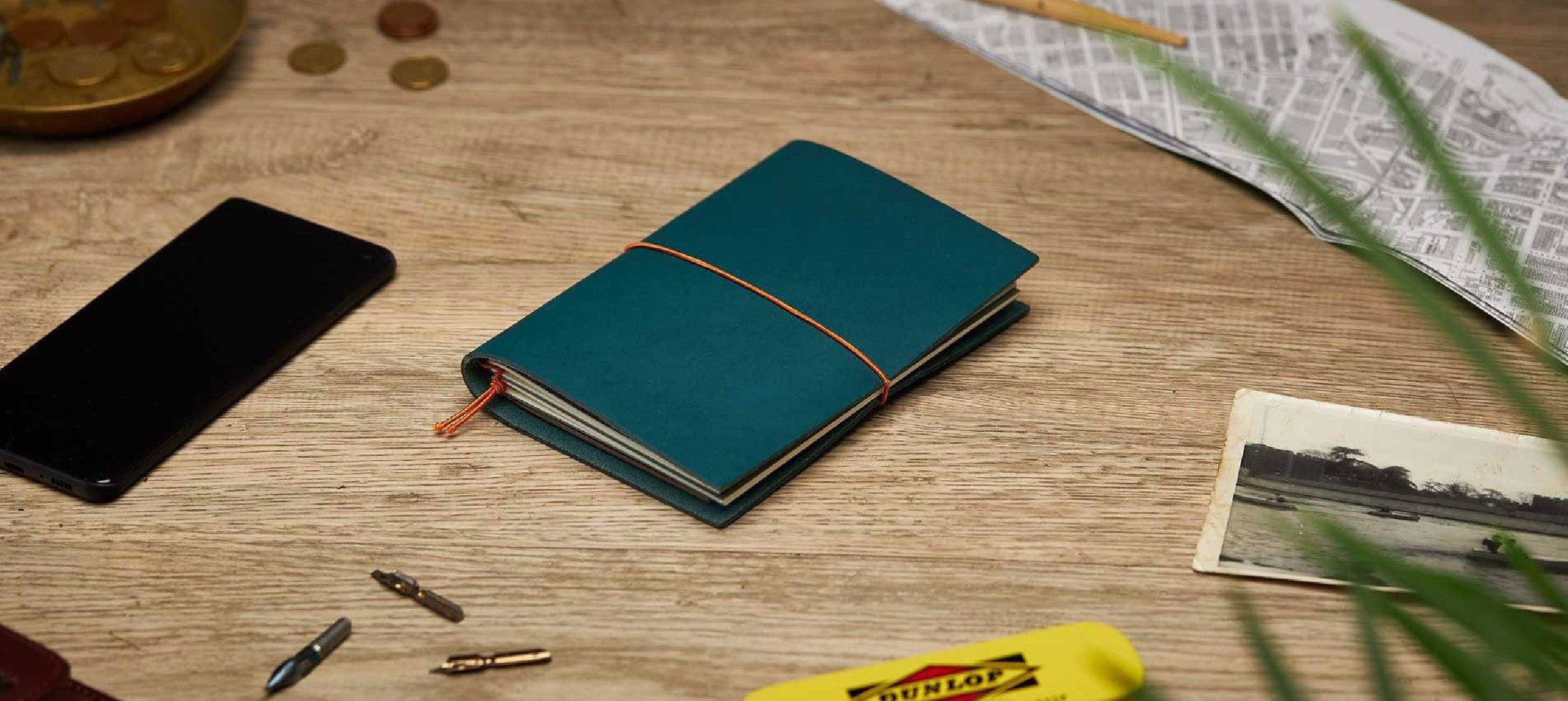 Paper Republic grand voyageur pocket petrol blue  leather journal