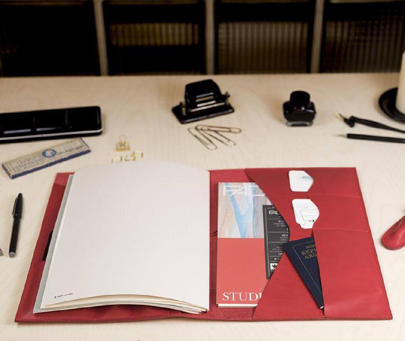 Paper Republic A4 Leather Portfolio Red