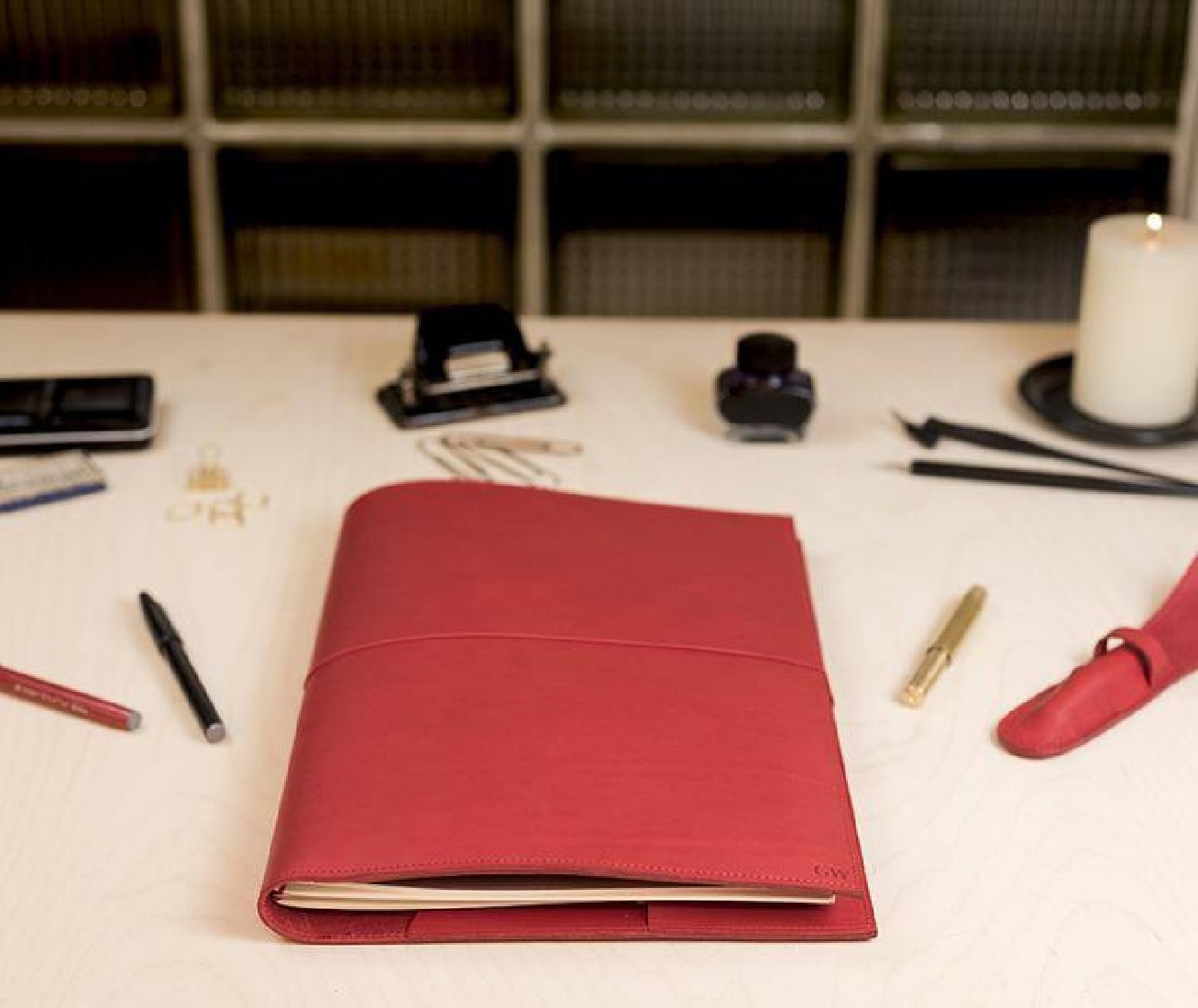 Paper Republic A4 Leather Portfolio Red