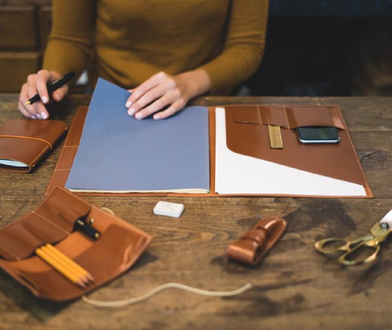 Paper Republic A4 Leather Portfolio Cognac