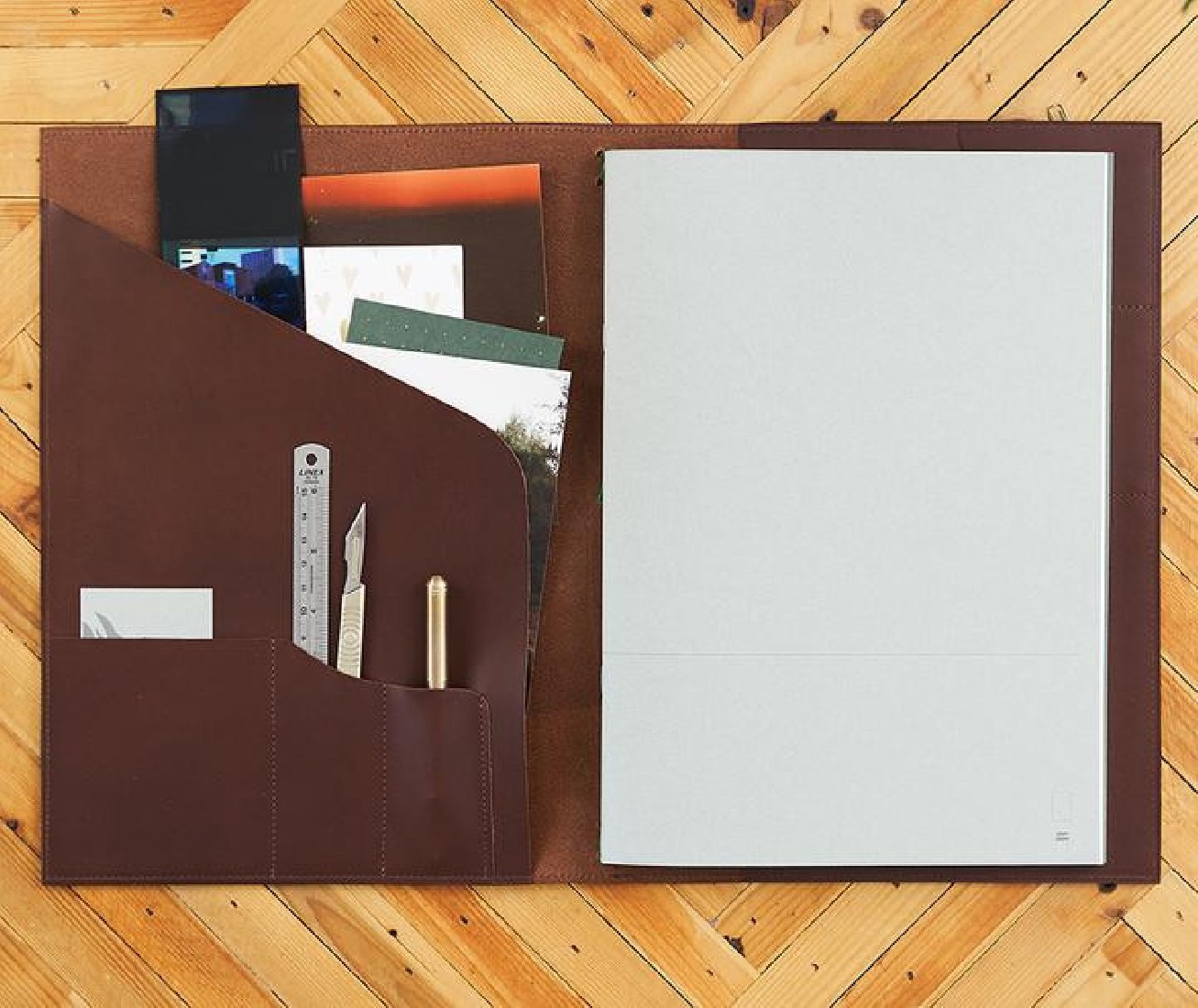 Paper Republic A4 Leather Portfolio Chestnut