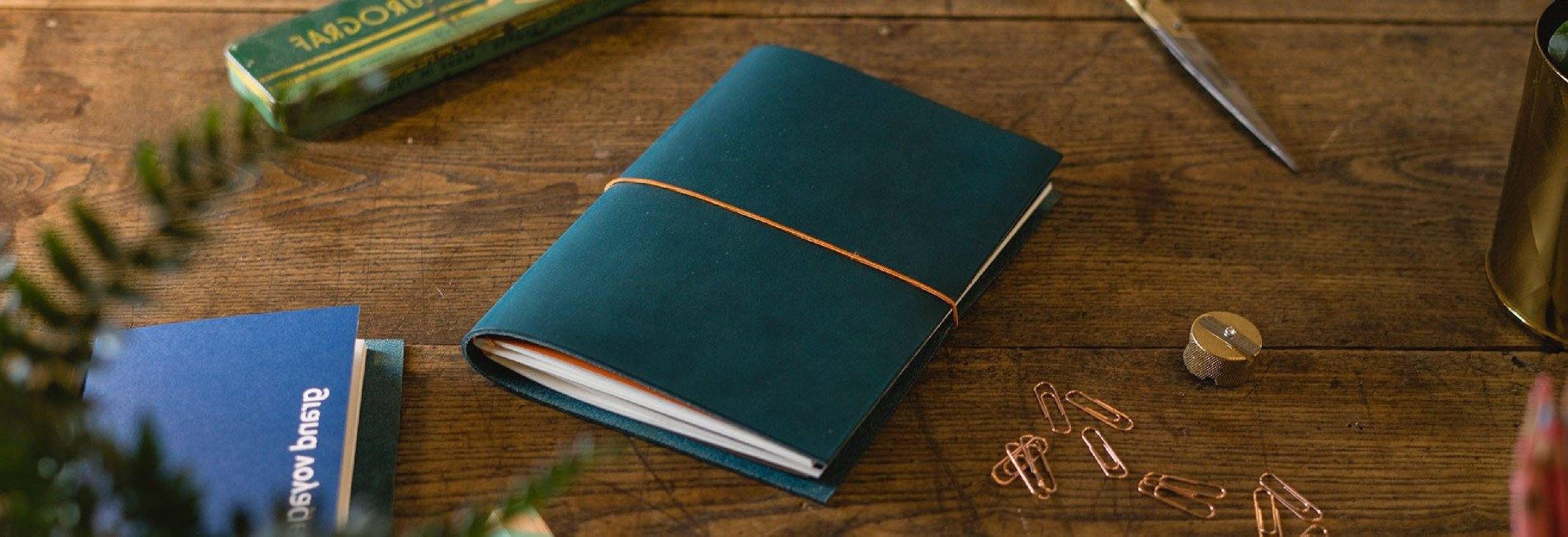 Paper Republic the writers  essentials pocket petrol blue leather journal kit