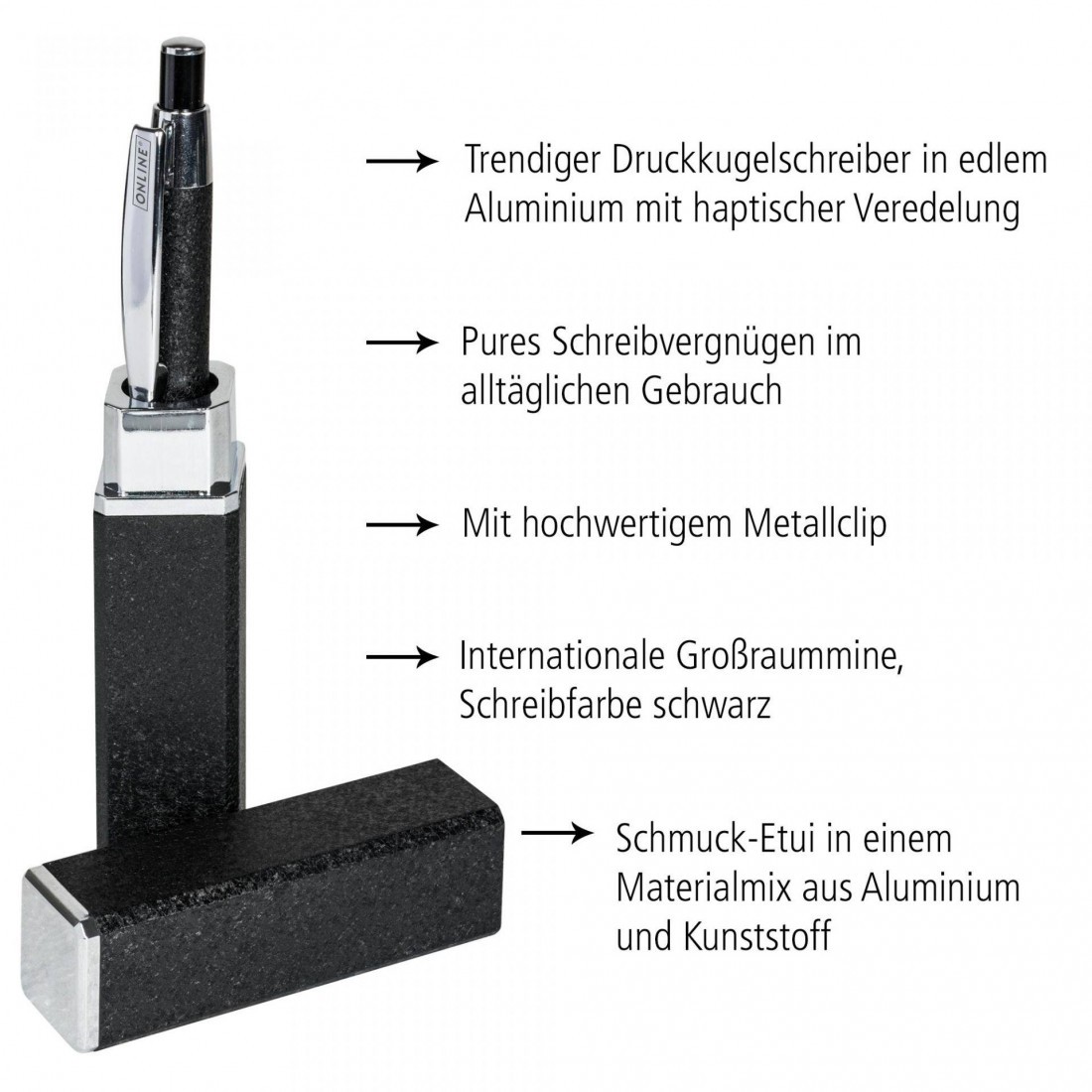 ONLINE Graphite black ballpen in metal case