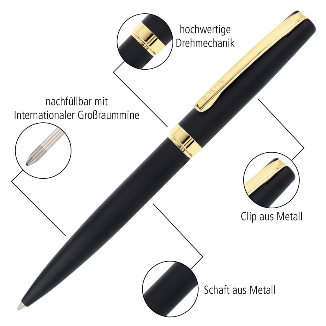 ONLINE Twist Ballpen Eleganza black matte gt 34596