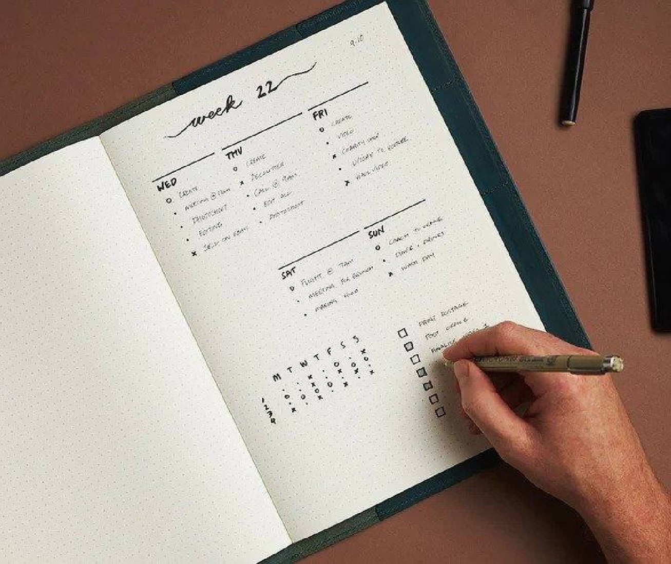 Paper Republic A4 Leather Portfolio Blue Petrol