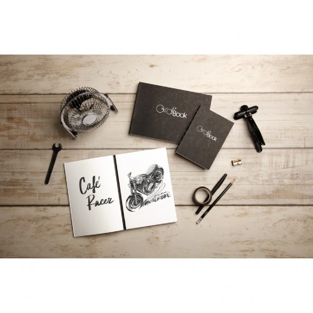 Clairfontaine Grafbook A4, drawing white paper 100g, 200 pages, A4 Black