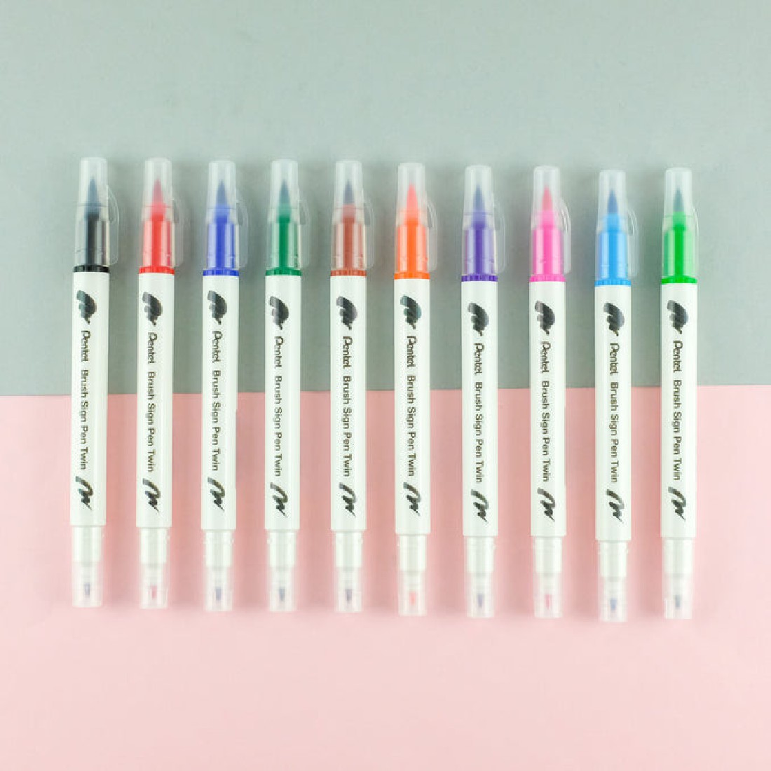 Pentel Brush Sign Pen Twin T107 Orange