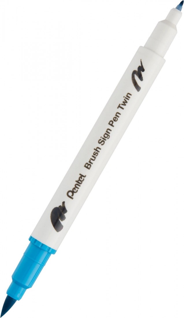 Pentel Brush Sign Pen Twin T110 Sky Blue