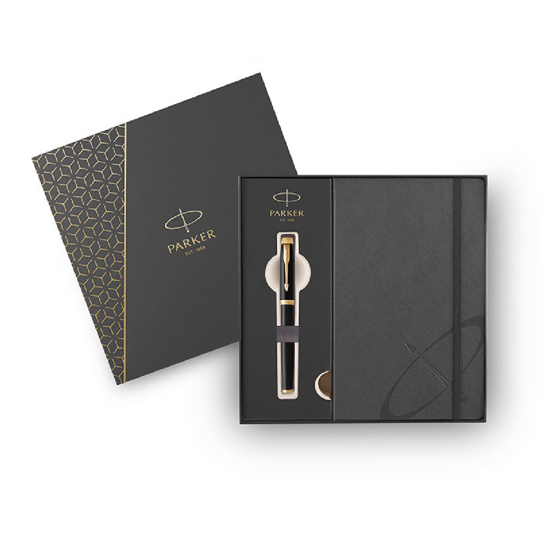 Parker IM Core Black GT Set Fountain pen and Notebook P