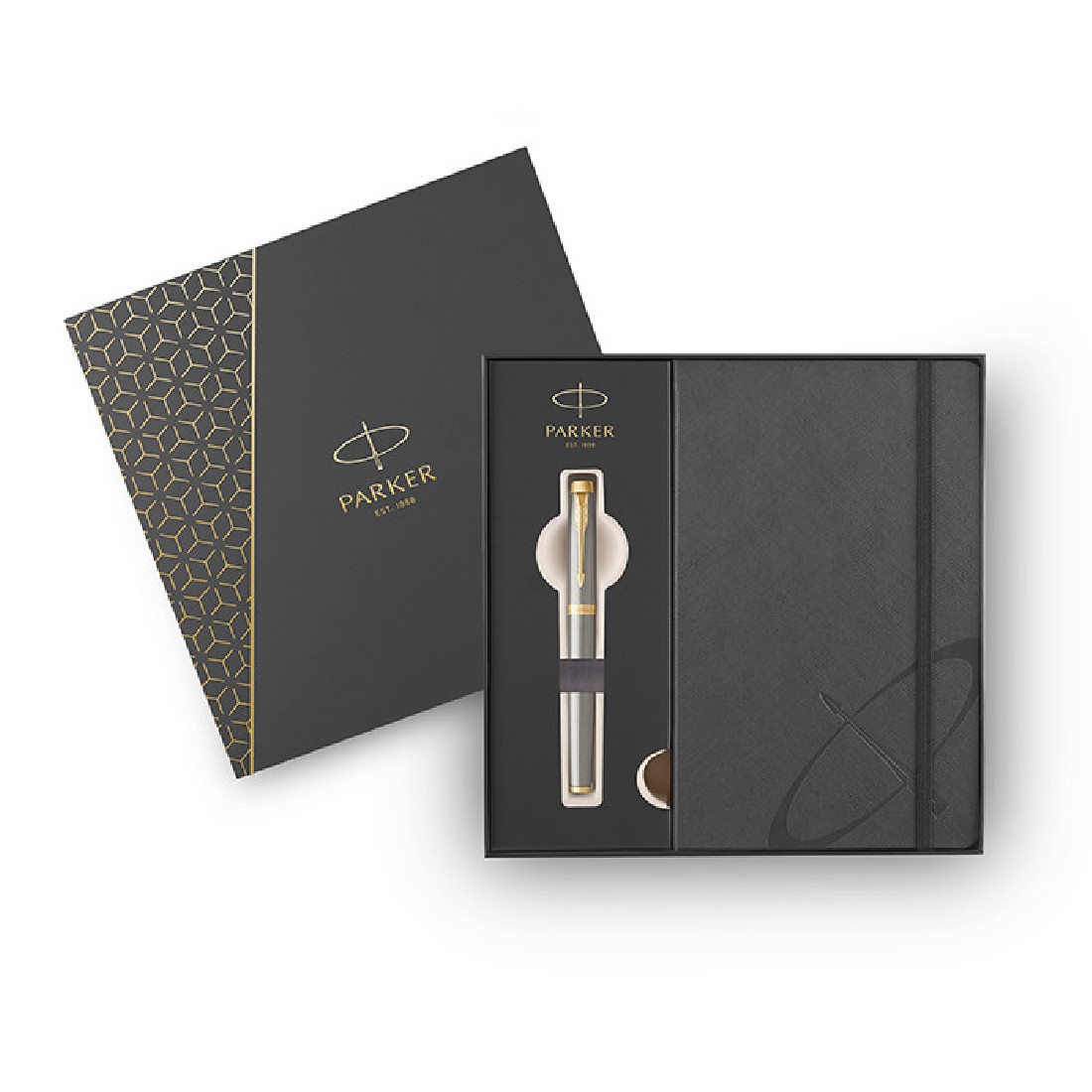 Parker IM Core Brush Metal GT Set Fountain pen and Notebook PA