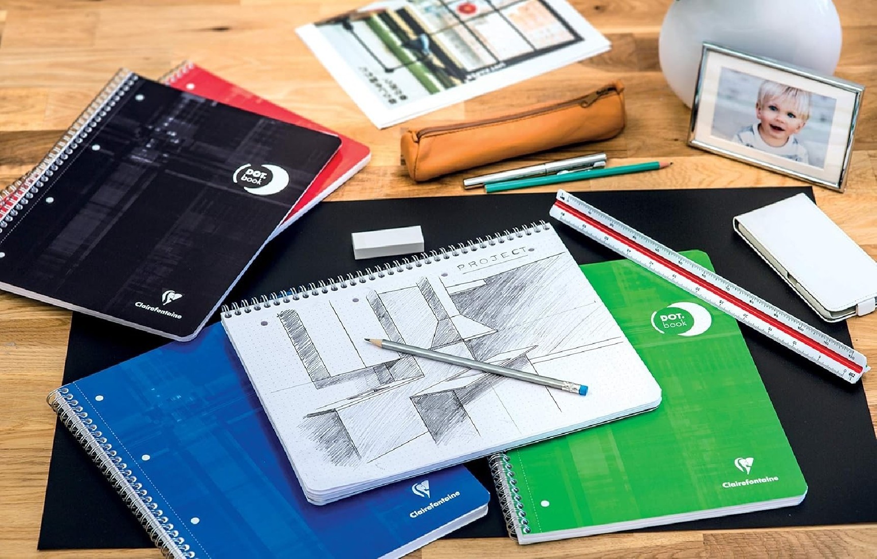 Clairefontaine Rhodia 8253C Spiral Bound Notebook Dot Book 22 x 29 cm 160 Pages Dotted Perforated 4 Holes