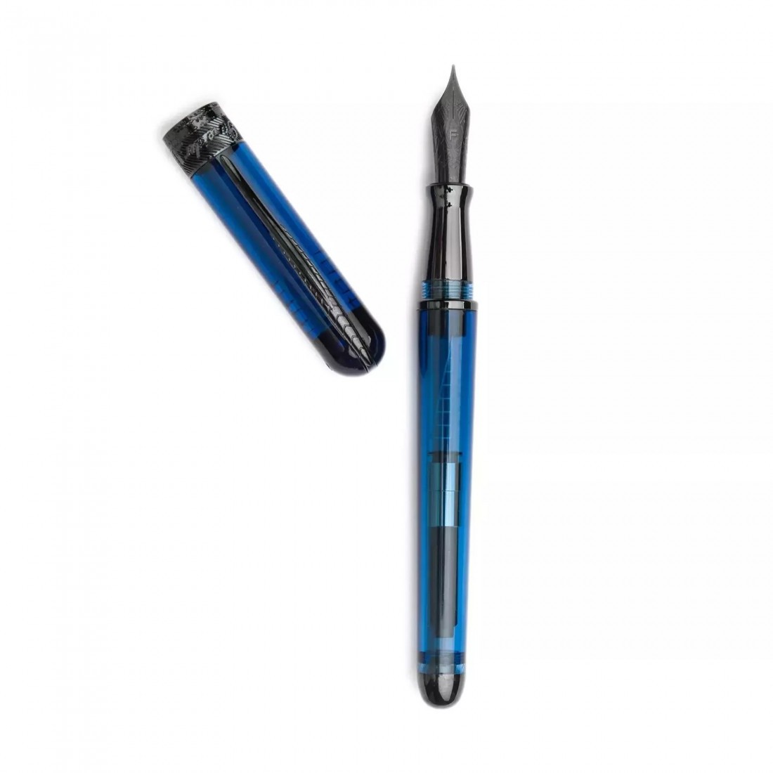 Pineider Avatar Ultraresin Demo Sky Blue with Black Trims Fountain Pen