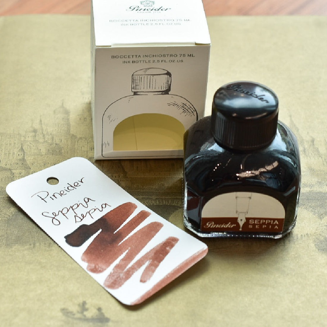 Pineider ink well 75ml Sepia
