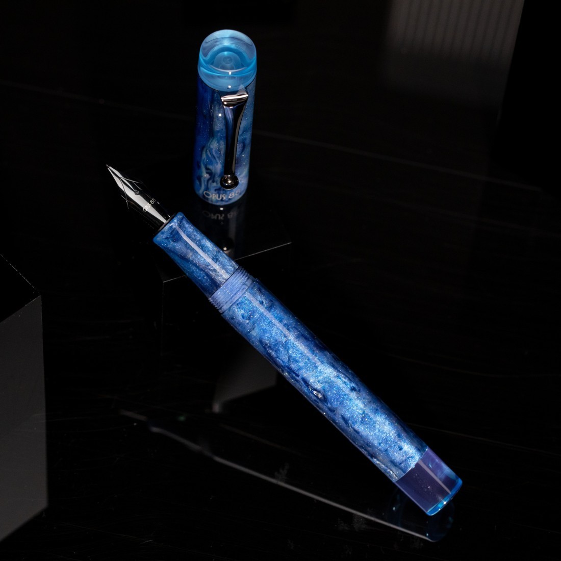 Opus 88 Sapphire Demonstrator Fountain Pen Special Edition Black Nib