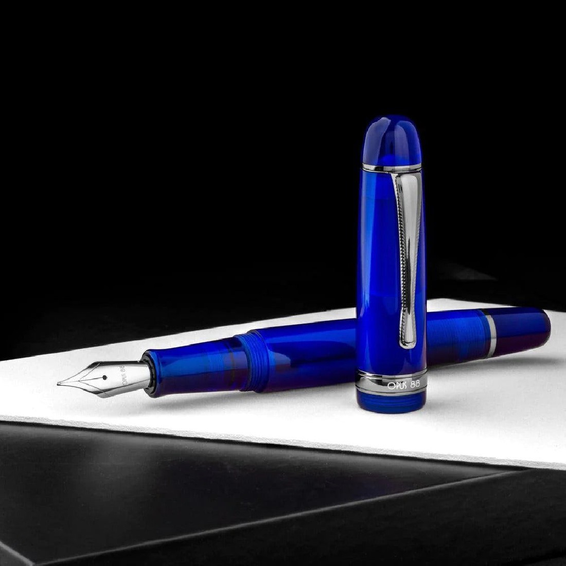 Opus 88 Jazz Transparent Blue Fountain Pen.