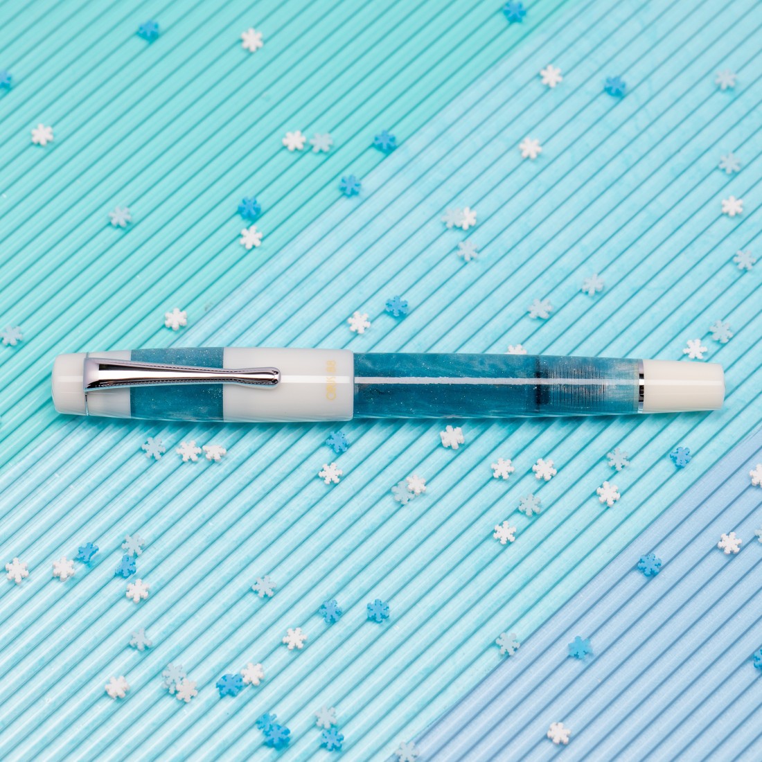 Opus 88 Koloro White-Blue Fountain Pen