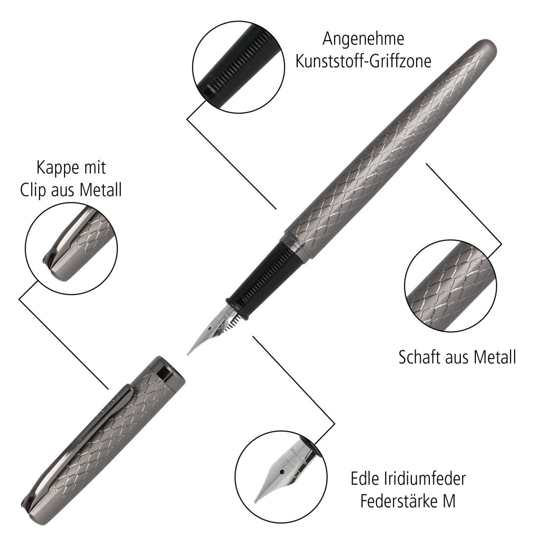 ONLINE Set Eleganza Diamond titan 34666 fountain pen and ballpen