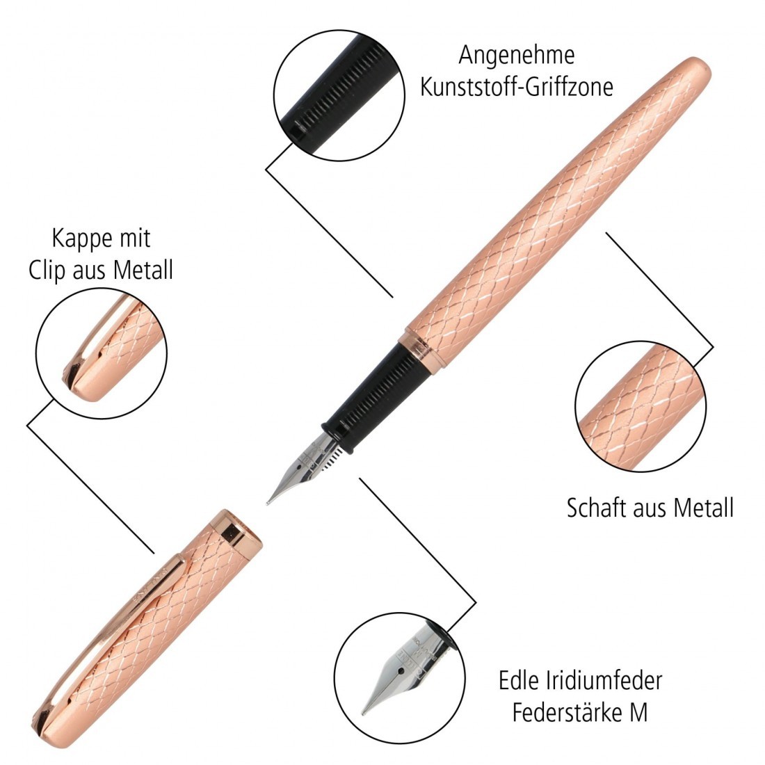 Fountain Pen Eleganza Diamond Rosegold Online 34661