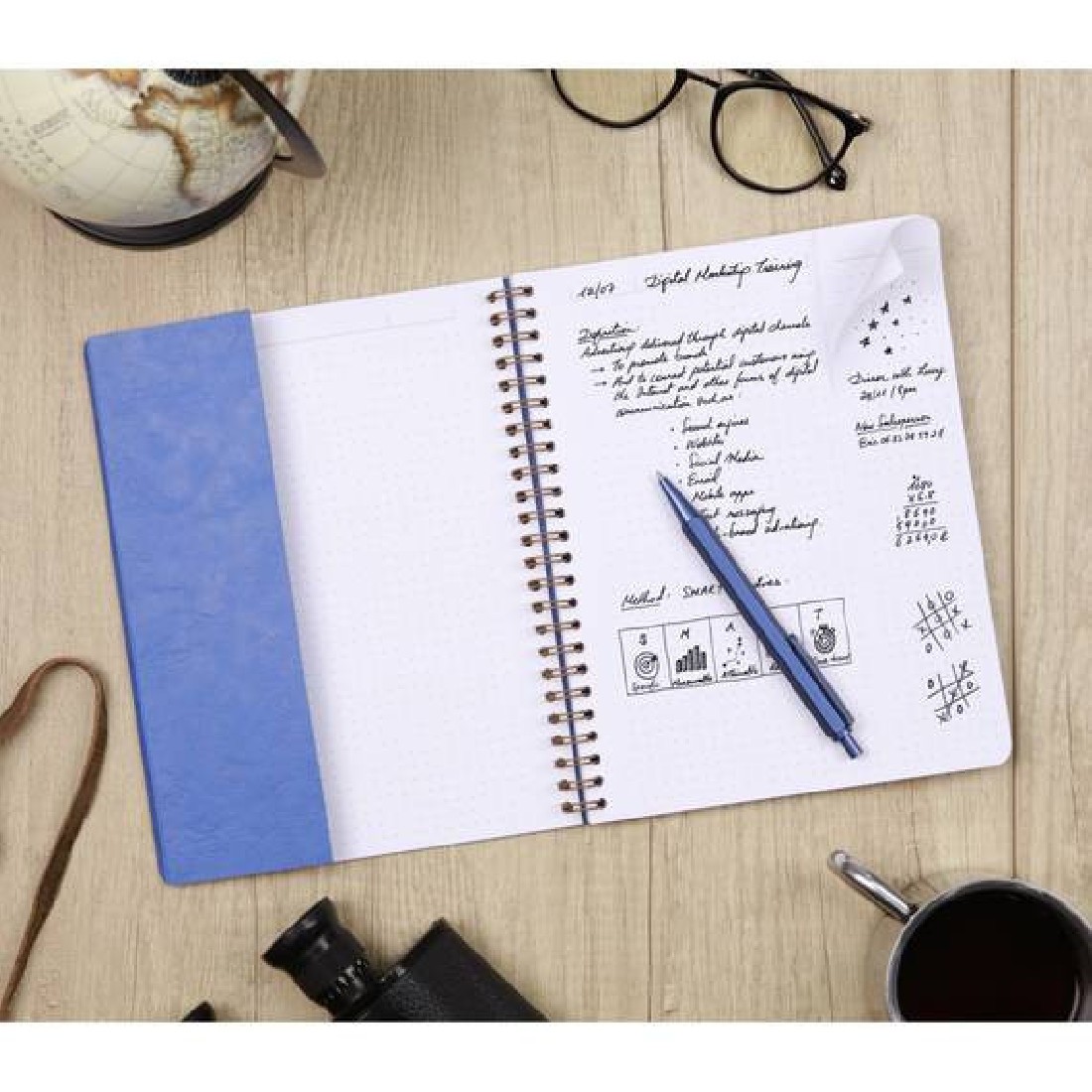 Clairefontaine Rhodia Age Bag 78236 Cahier Spiral Notebook A5 16 x 21 cm 60 Pages Brown Leather Effect Cover