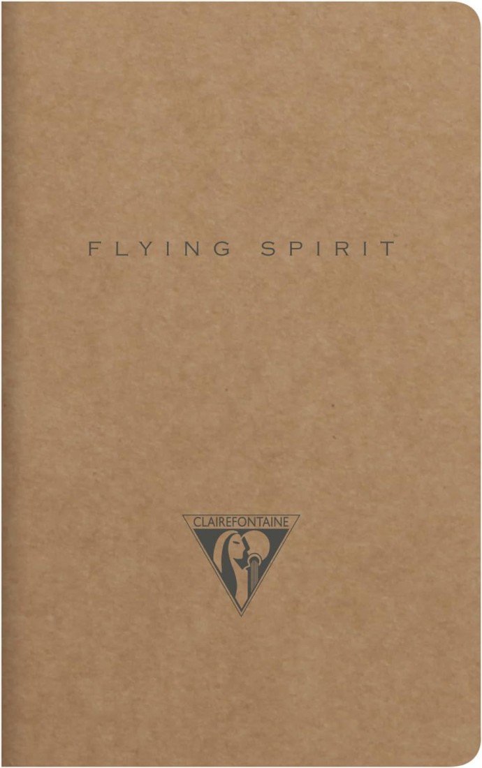 Clairefontaine Rhodia 103586C - A quilted notebook sewn with Flying Spirit thread, 48 ivory pages 7.5x12 cm 90g lined, brown kraft card cover