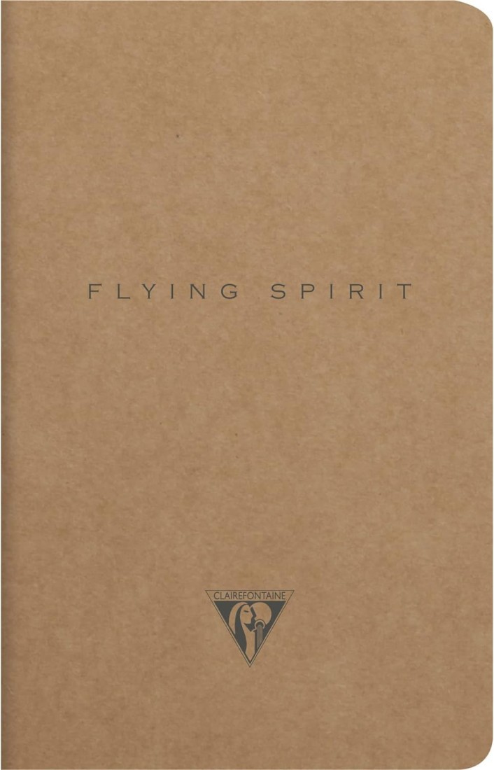 Clairefontaine Rhodia 103506C A quilted notebook sewn with Flying Spirit thread, 96 ivory pages 11x17 cm, 90g lined, brown kraft card cover