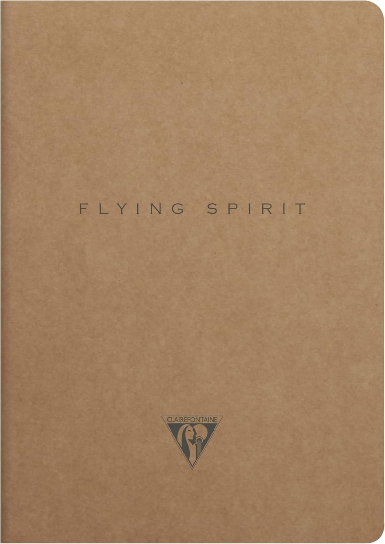 Clairefontaine Rhodia  103536C - A quilted notebook sewn with Flying Spirit thread, 96 ivory pages 14.8x21 cm, 90g lined, brown kraft card cover
