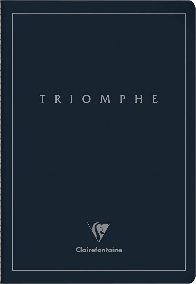 Clairefontaine Rhodia Triomphe PLATINUM Collection A Deep Blue Stitched Notebook - A4 21x29.7 cm - 96 Plain Pages - 90 g Ivory Paper - Matte Lamination Card Cover with Silver Marking 37170C