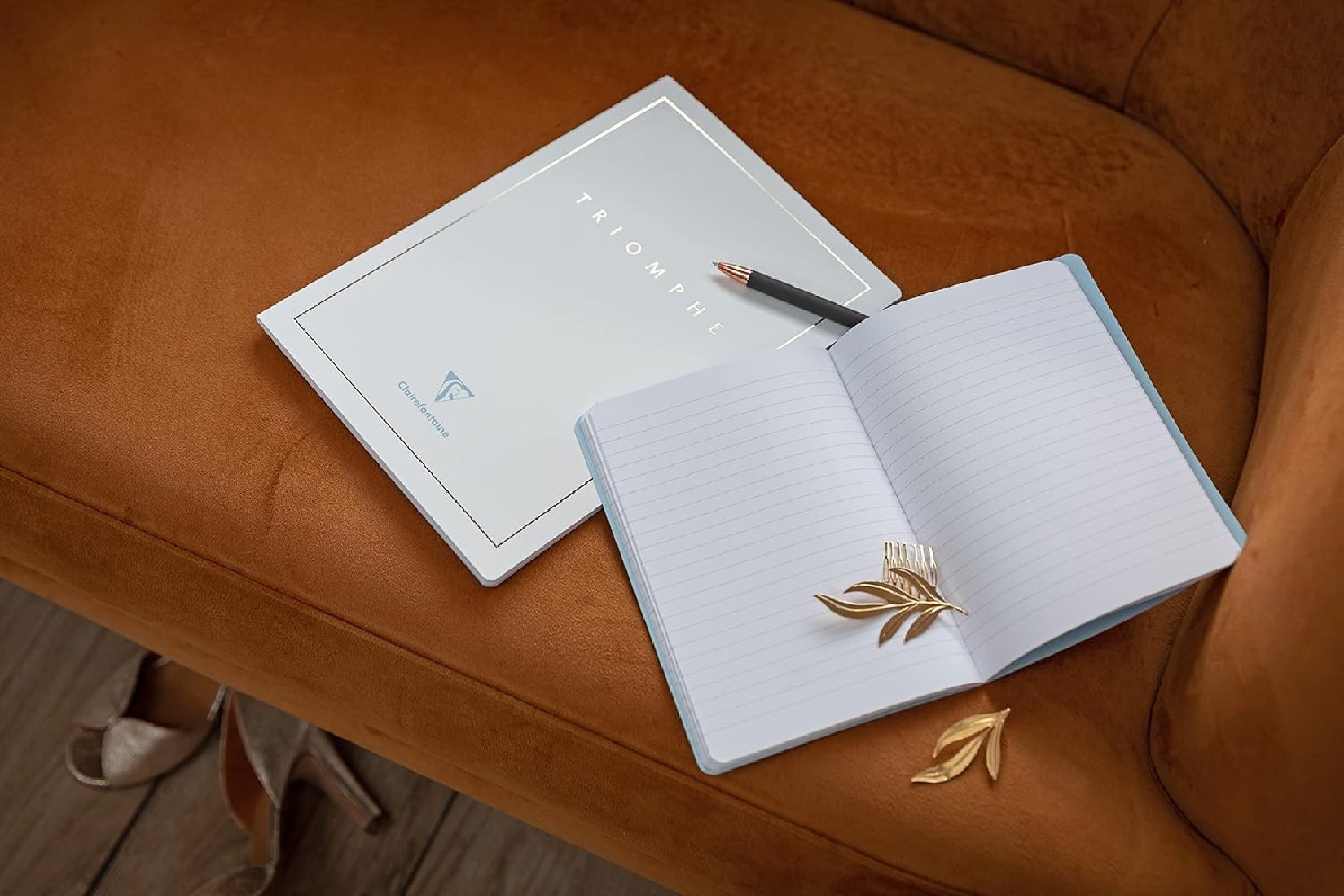Clairefontaine Rhodia 36170C Triomphe GOLD Collection A White Stitched Notebook - A4 21x29.7 cm - 96 Plain White Pages - 90 g Paper - Card Cover with Gold Marking